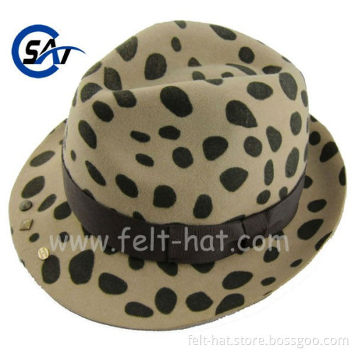 high quality spot trilby wool hat, pure smooth wool felt hat
